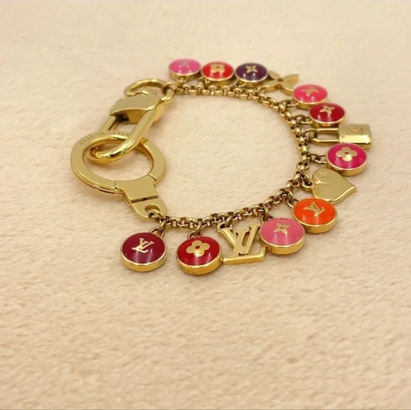 Auth Louis Vuitton M65911 Porte Crecienne Bastille GD Key Chain W/Box - Picture 7 of 14